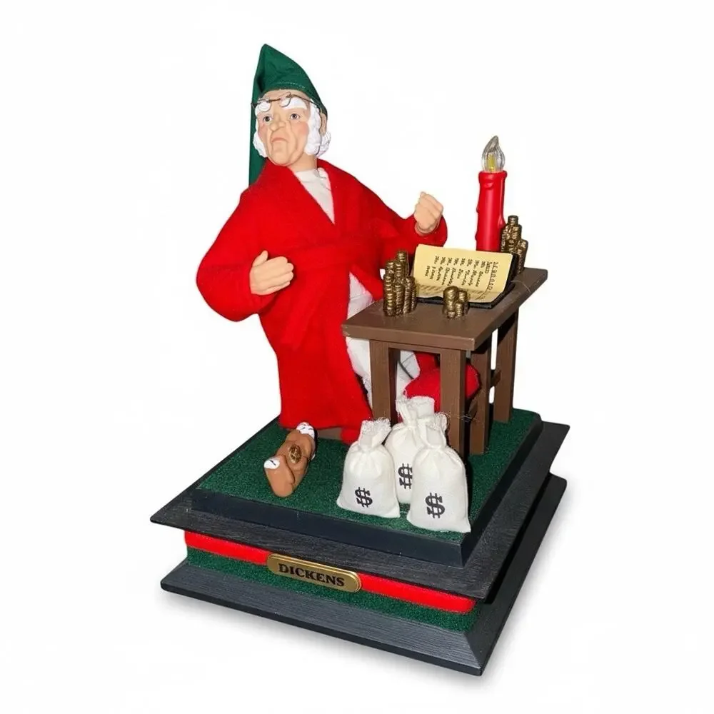 VTG Holiday Creations Holiday‎ Scene Dickens Scrooge Music Christmas Miser 10.5”